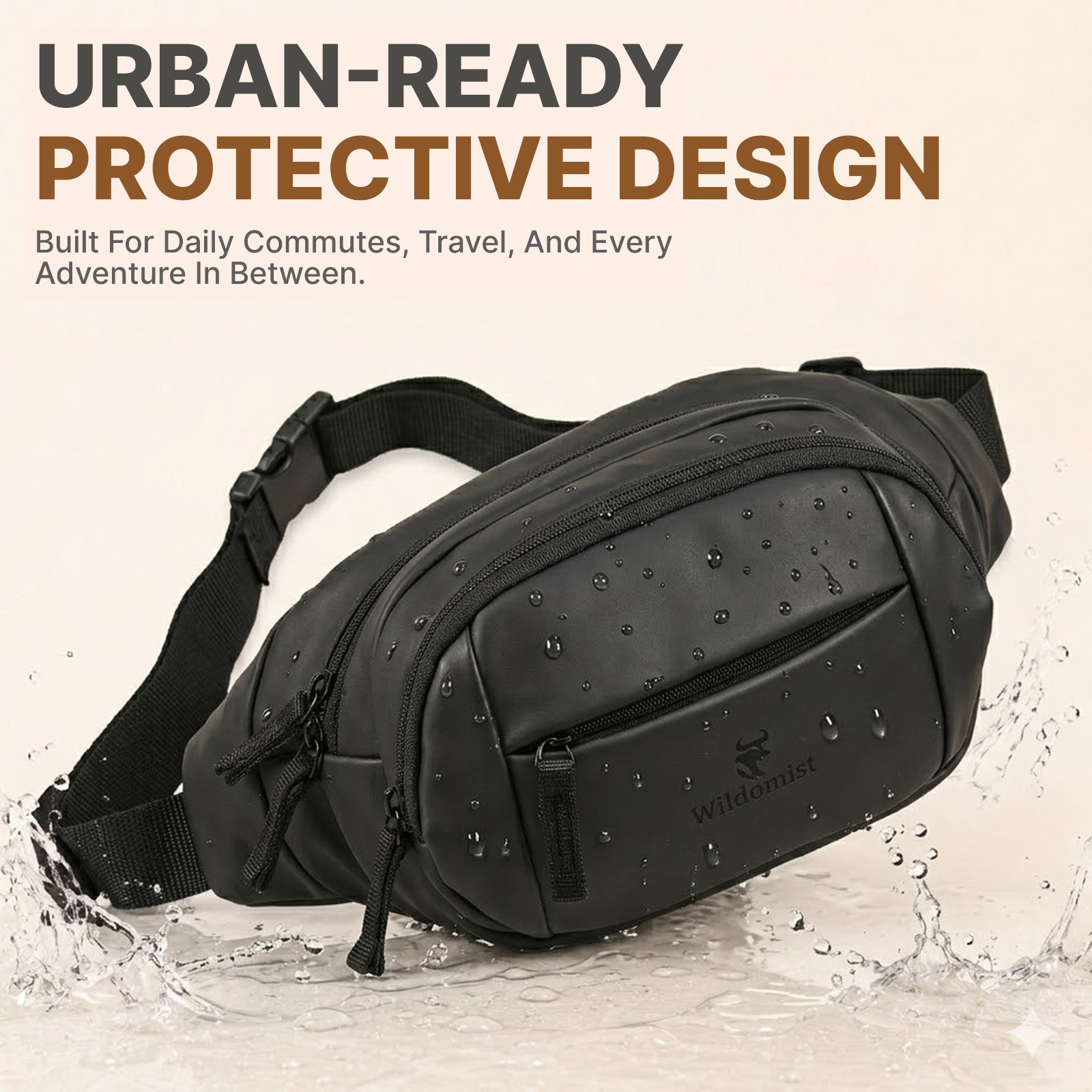 Wildomist Waist-1  Water-Resistant Unisex Travel Waist Bag